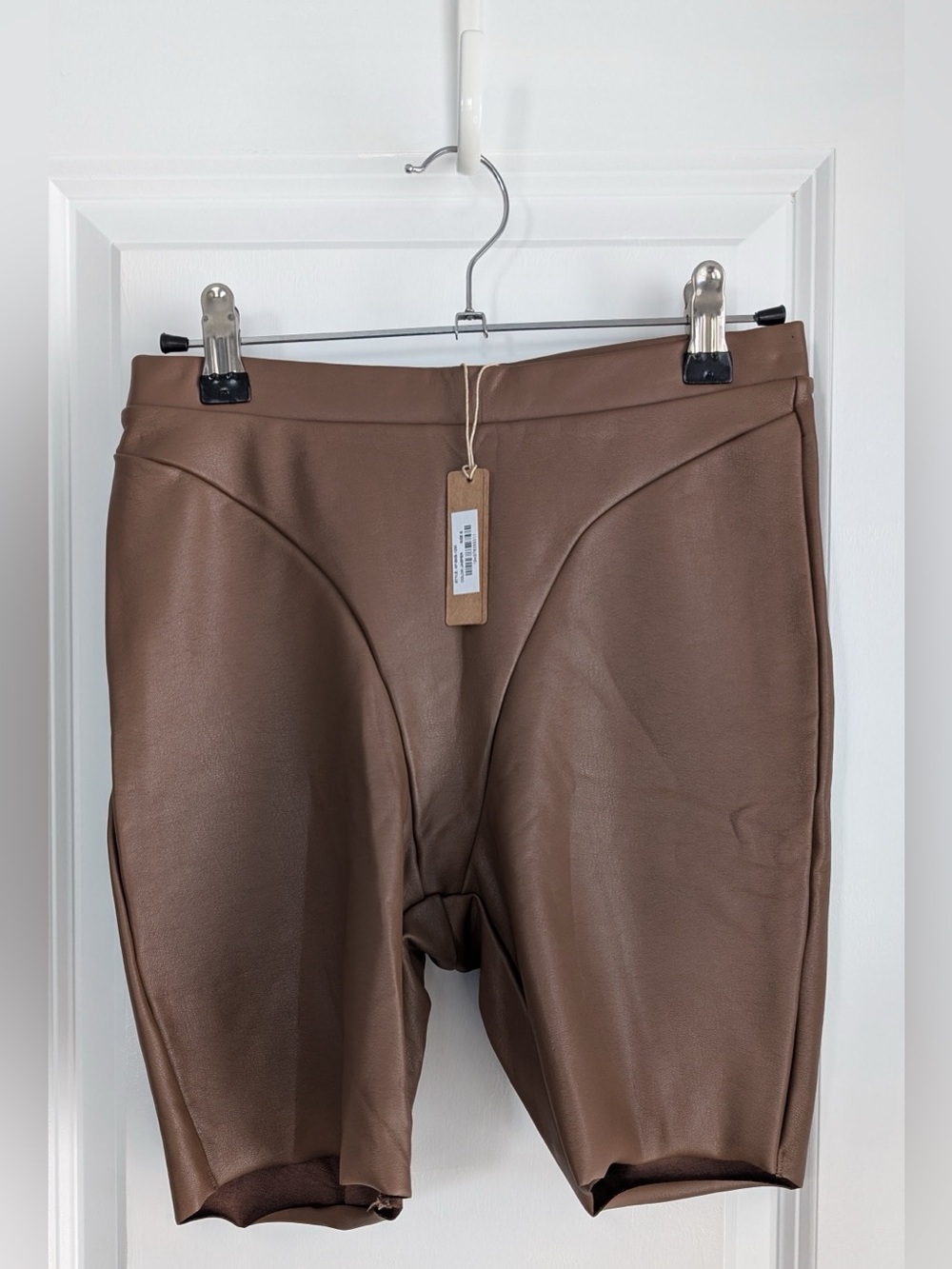 SKIMS Women’s Faux Leather Biker Shorts in Jasper Size Small NWT